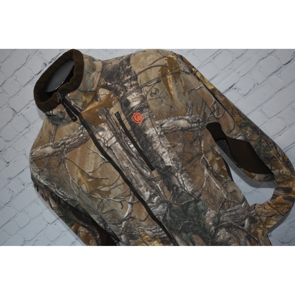 Game Winner Fleece Jacket Mens 3XL Camo Full Zip Hunting Outdoor Brown